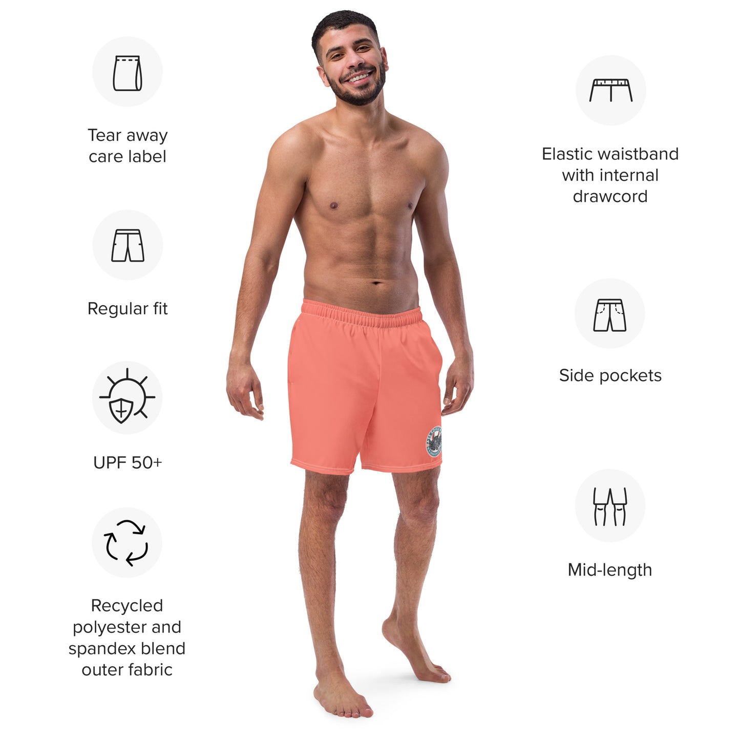 Logo of ASR men's swim trunks