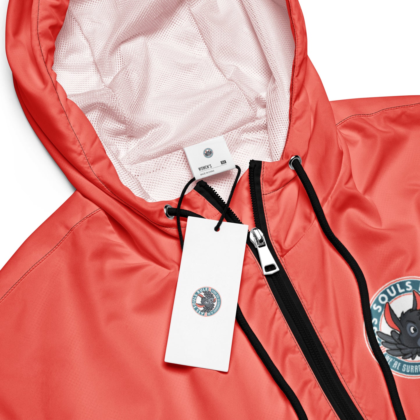 Logo of ASR women’s cropped windbreaker - salmon