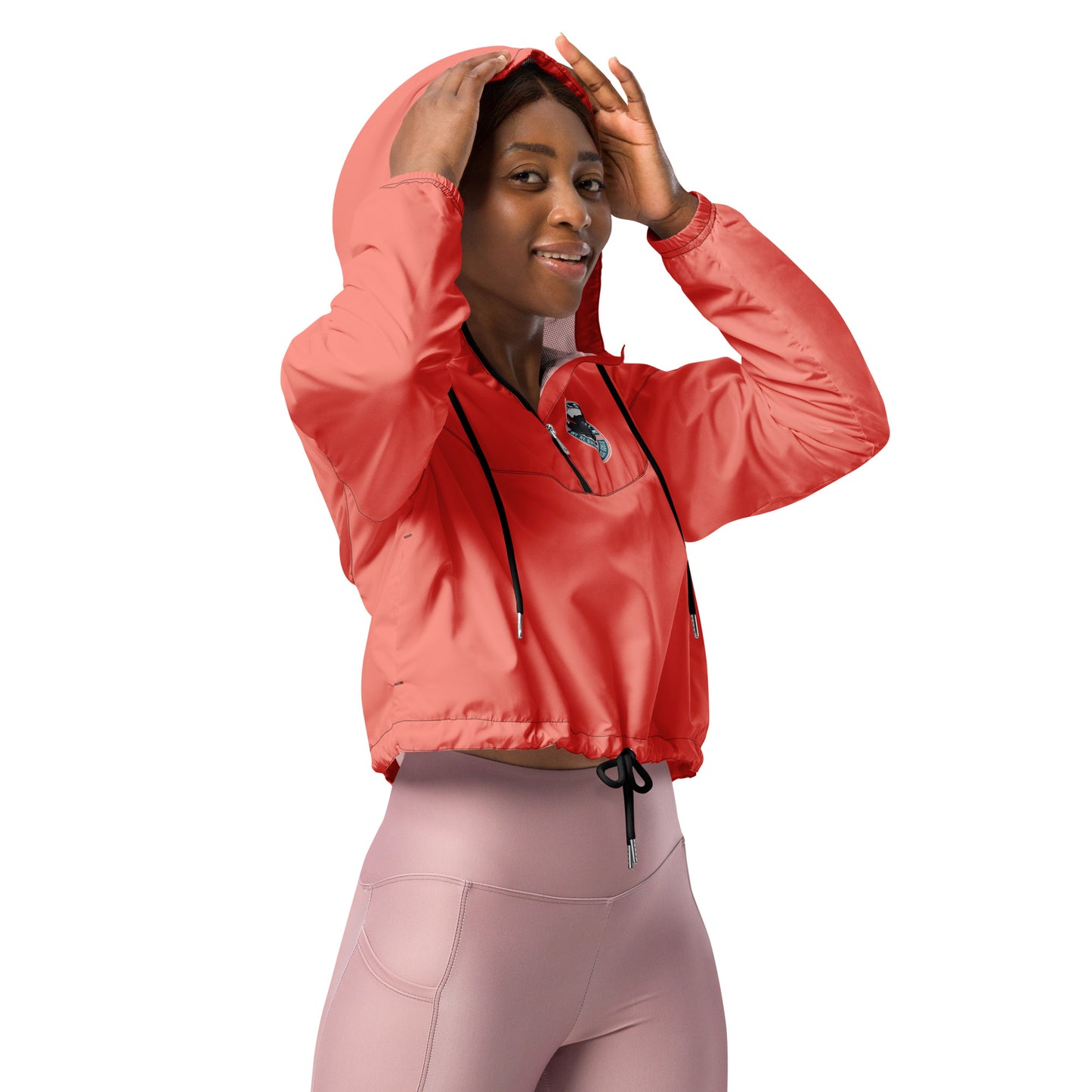 Logo of ASR women’s cropped windbreaker - salmon