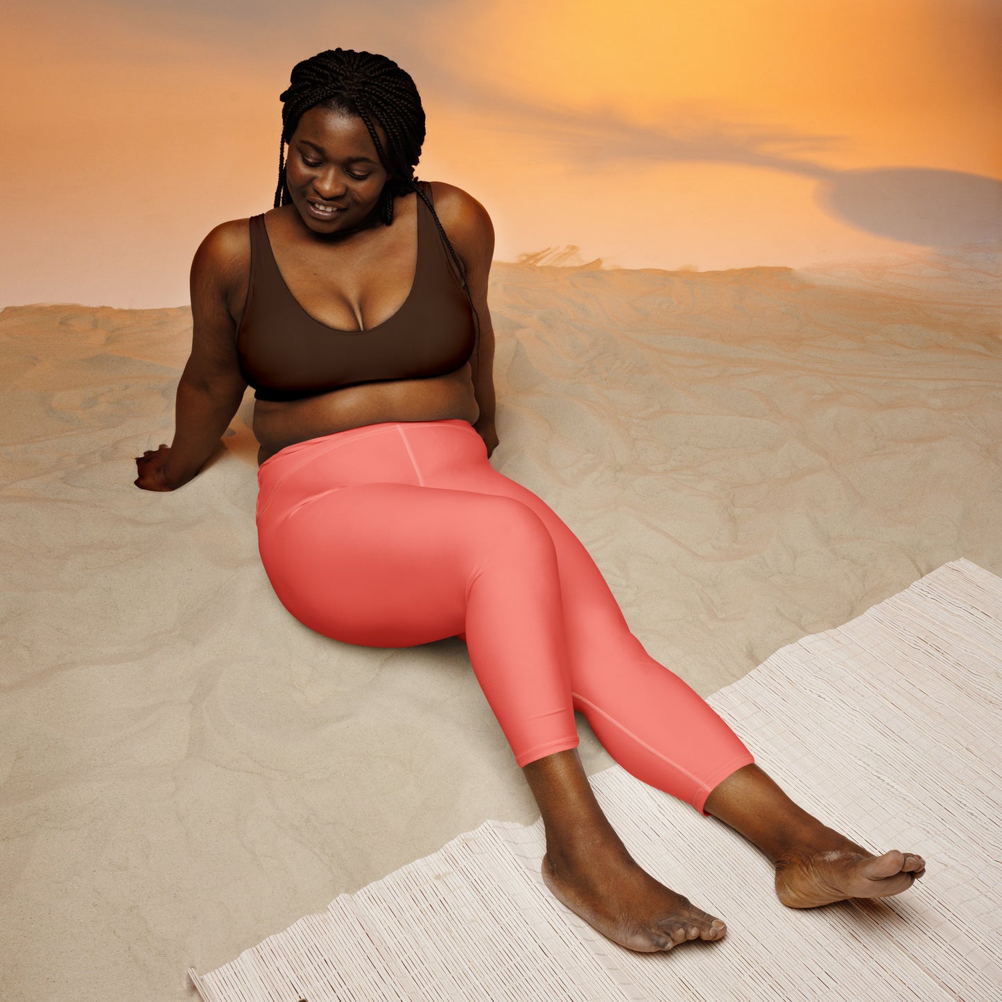 Logo of ASR yoga capri leggings - salmon