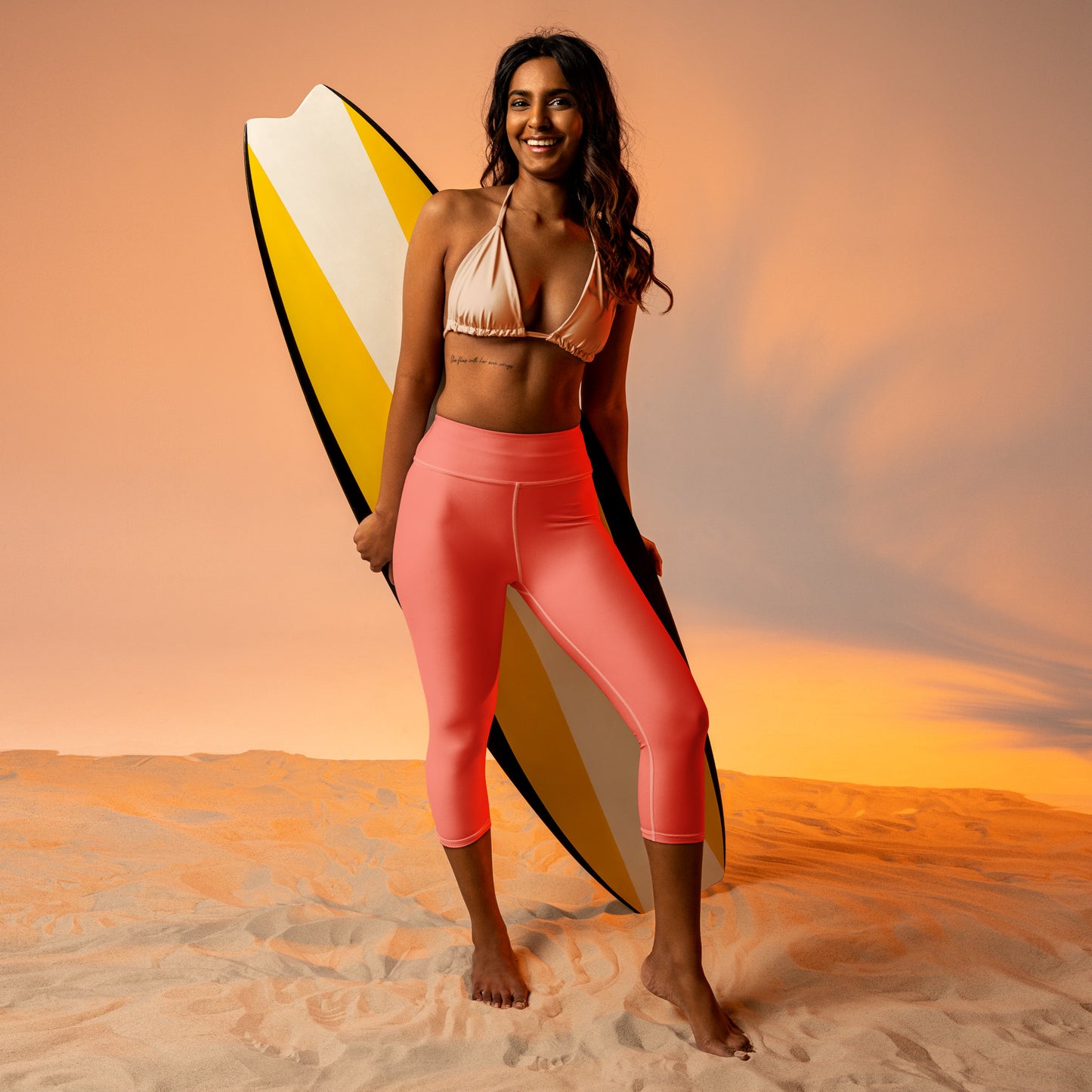 Logo of ASR yoga capri leggings - salmon
