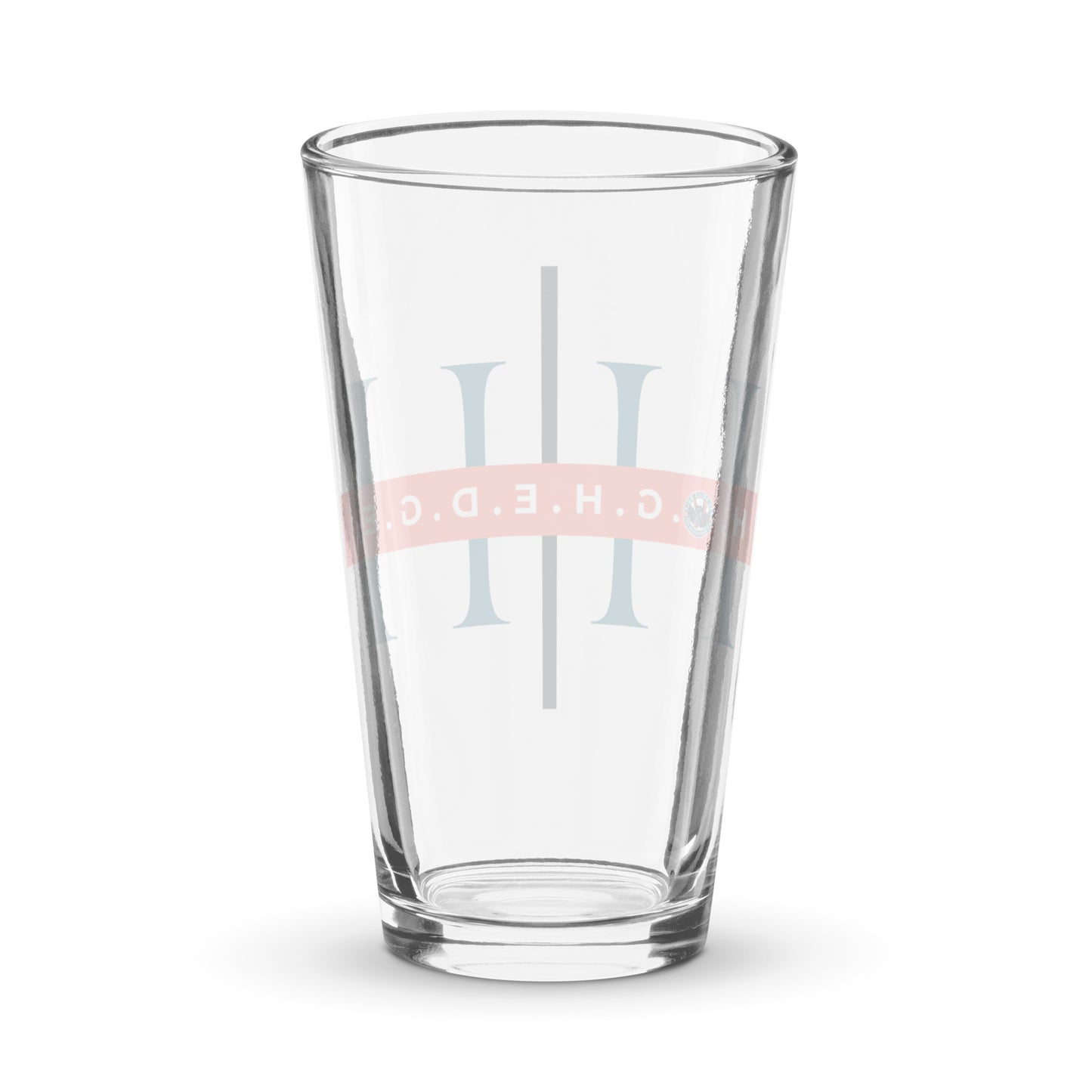 H.O.G.H.E.D.G.E. shaker pint glass