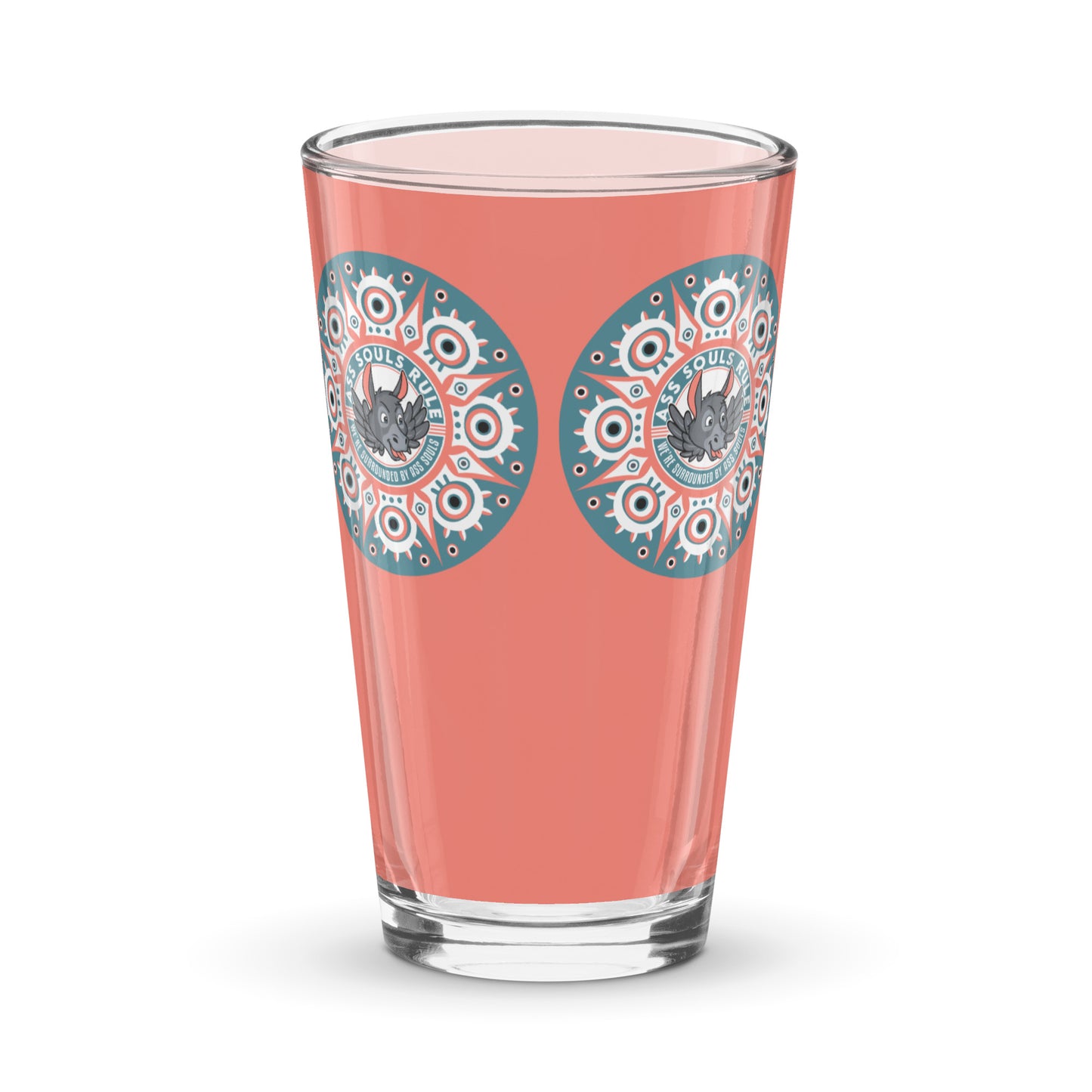 Psyche Secure-I.T. salmon shaker pint glass