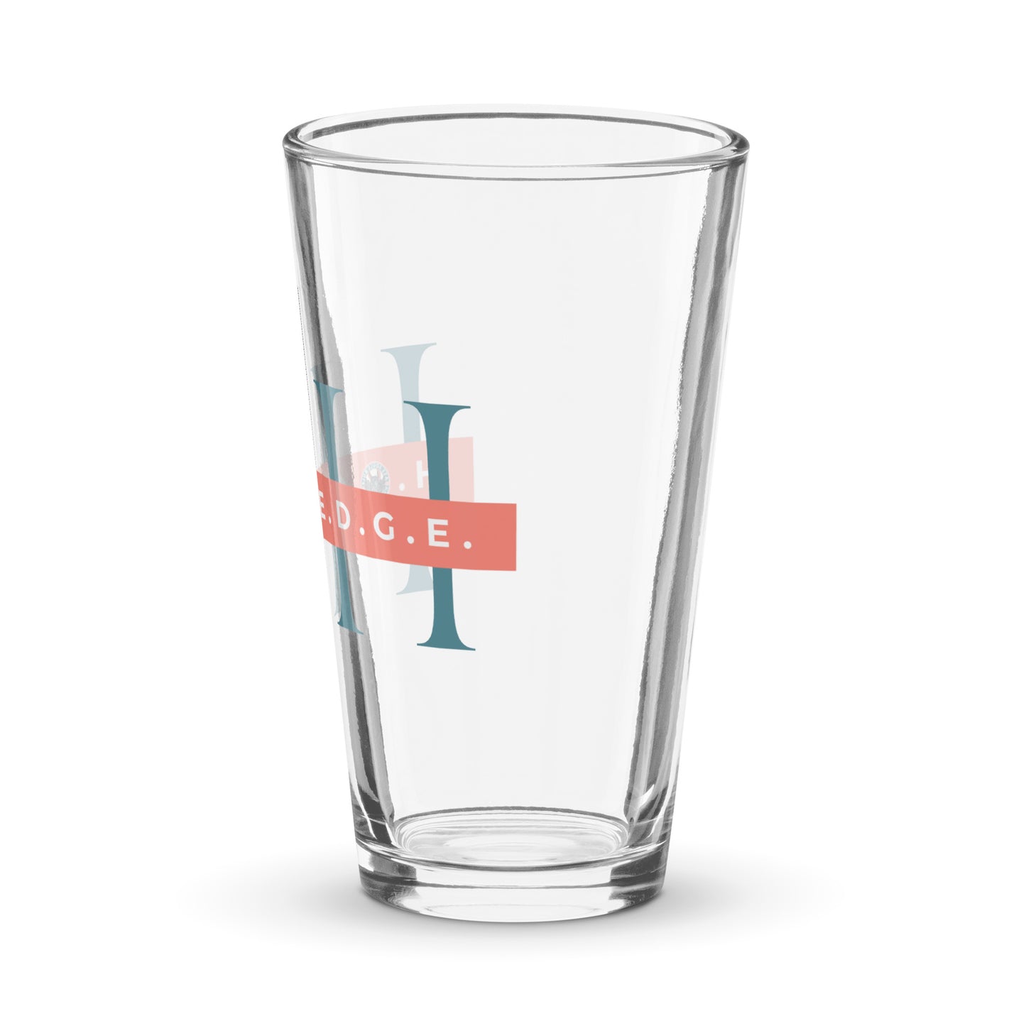 H.O.G.H.E.D.G.E. shaker pint glass