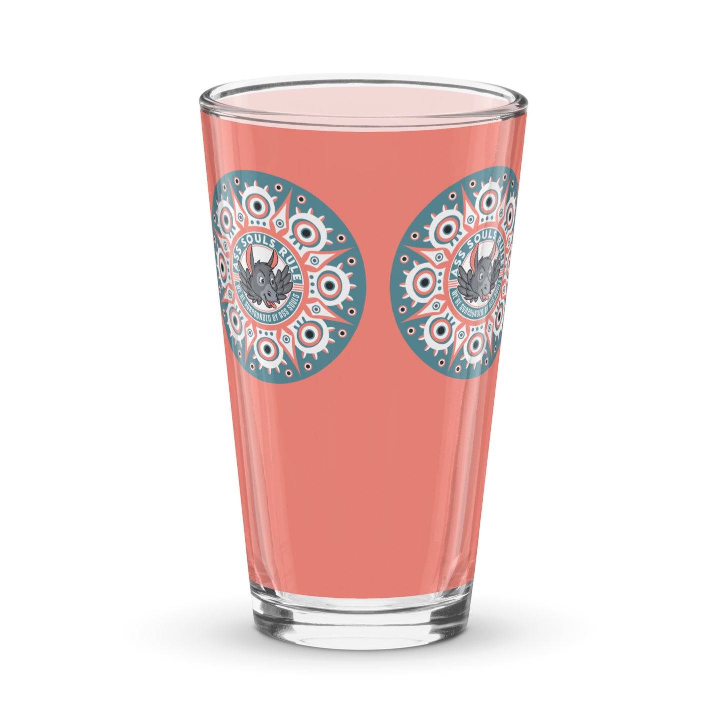 Psyche Secure-I.T. salmon shaker pint glass