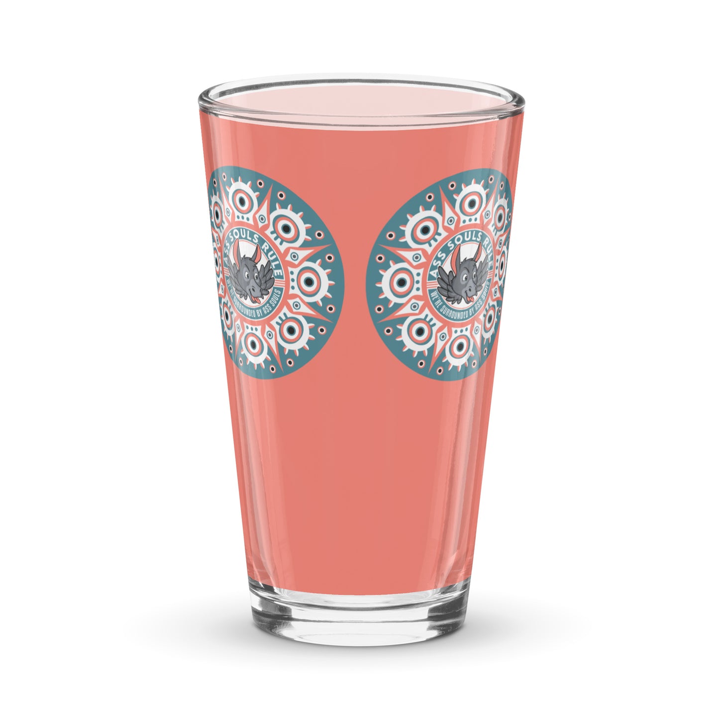 Psyche Secure-I.T. salmon shaker pint glass