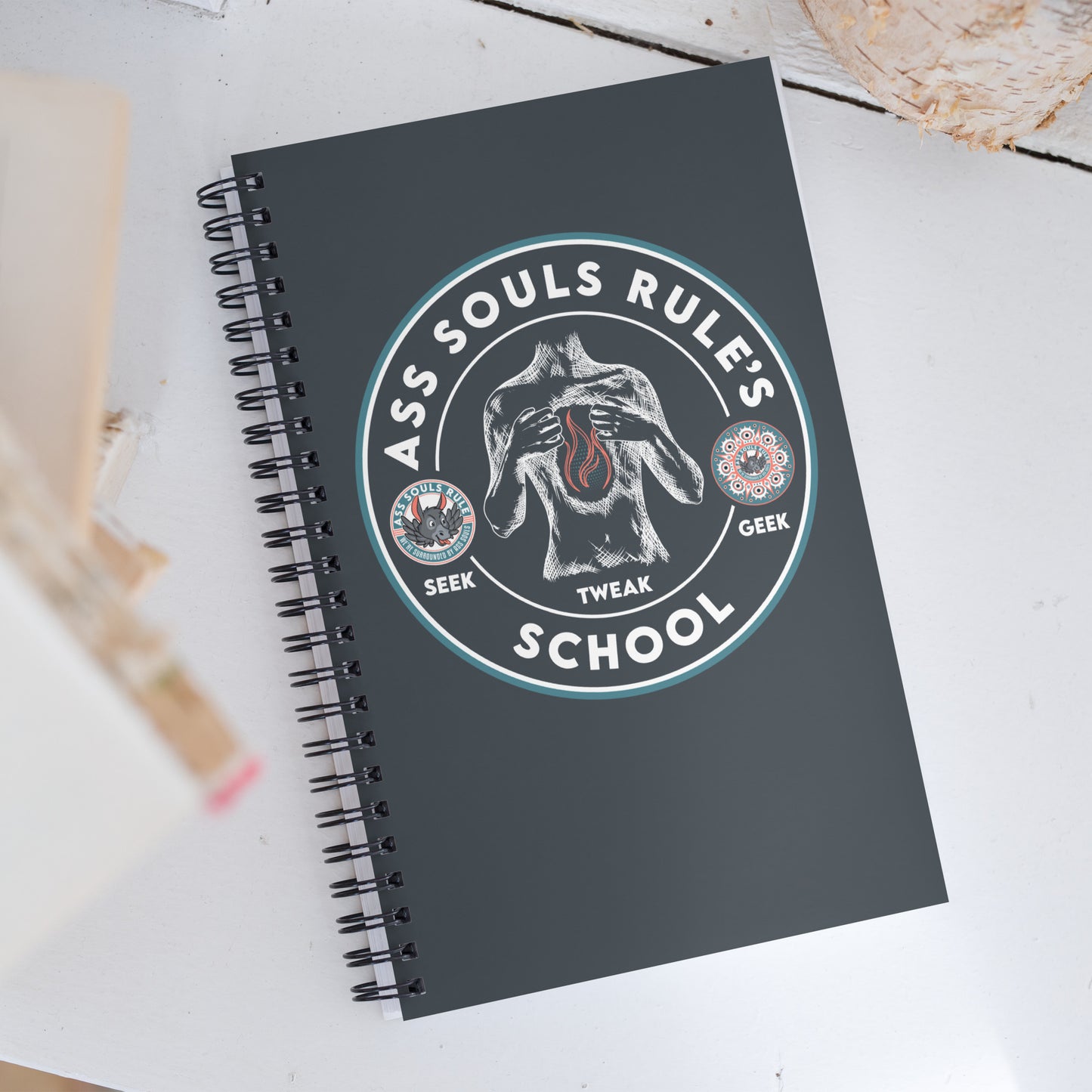 Ass Souls Rule's School spiral notebook