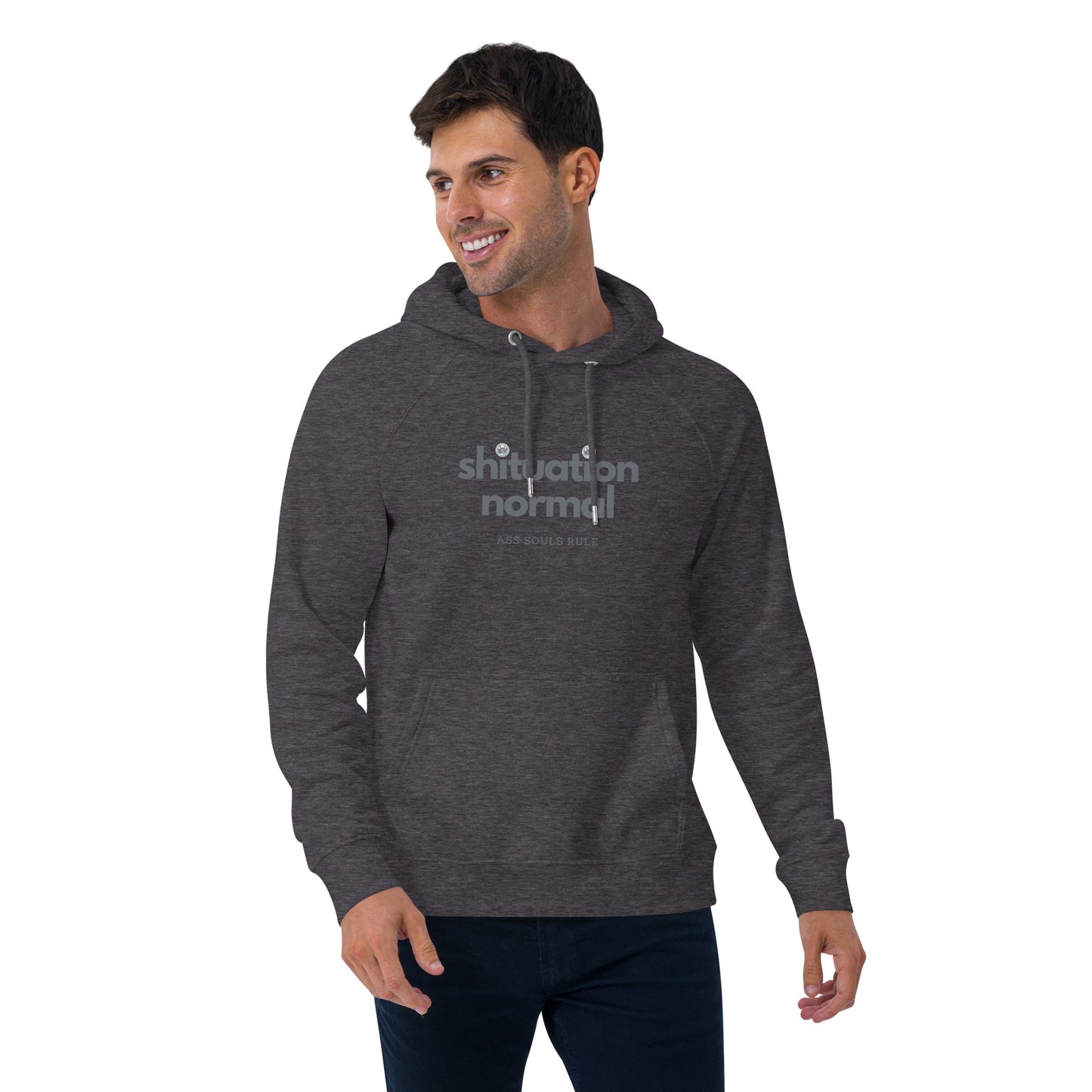 Shituation Normal unisex eco raglan hoodie