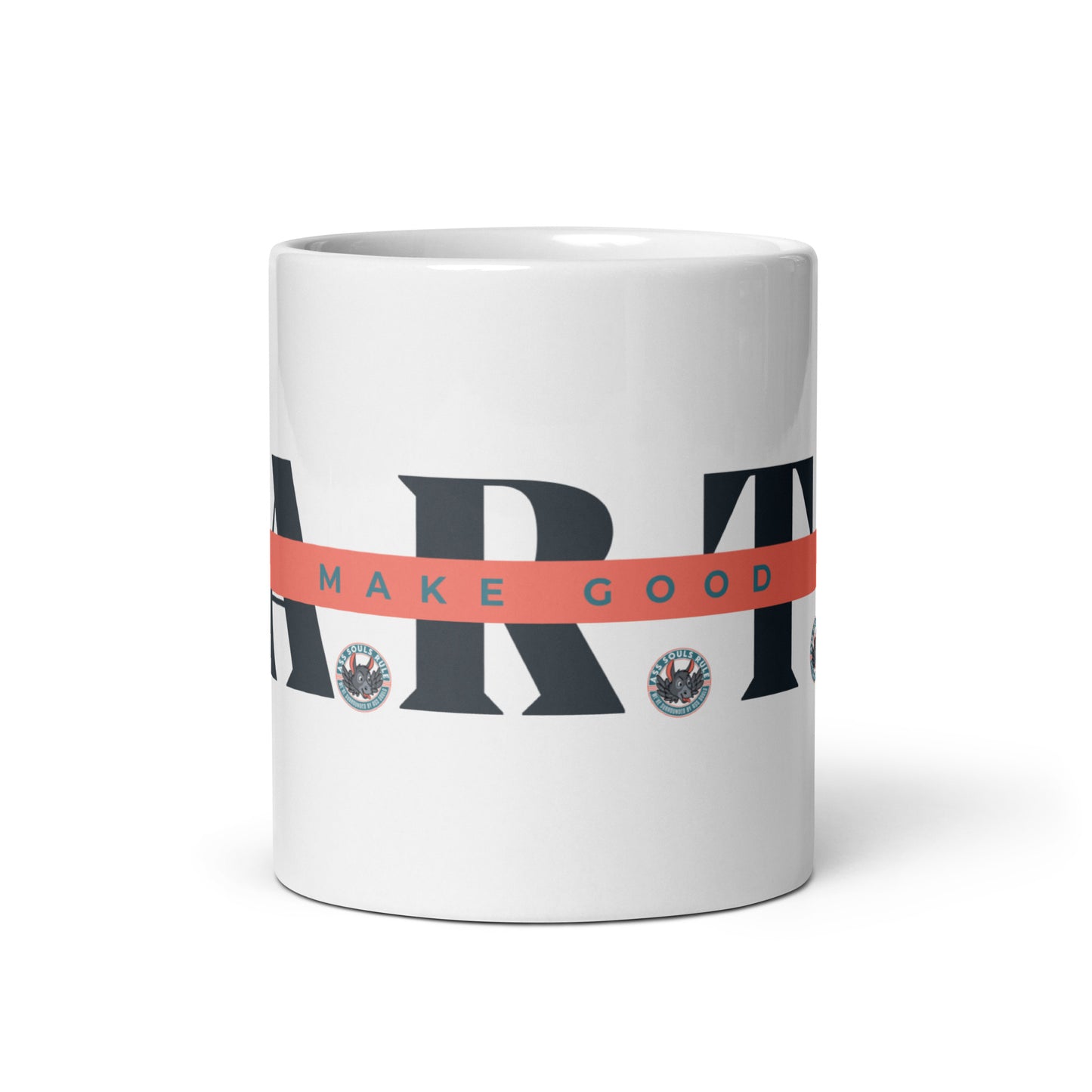 Make Good F.A.R.T.S. dark gray white glossy mug