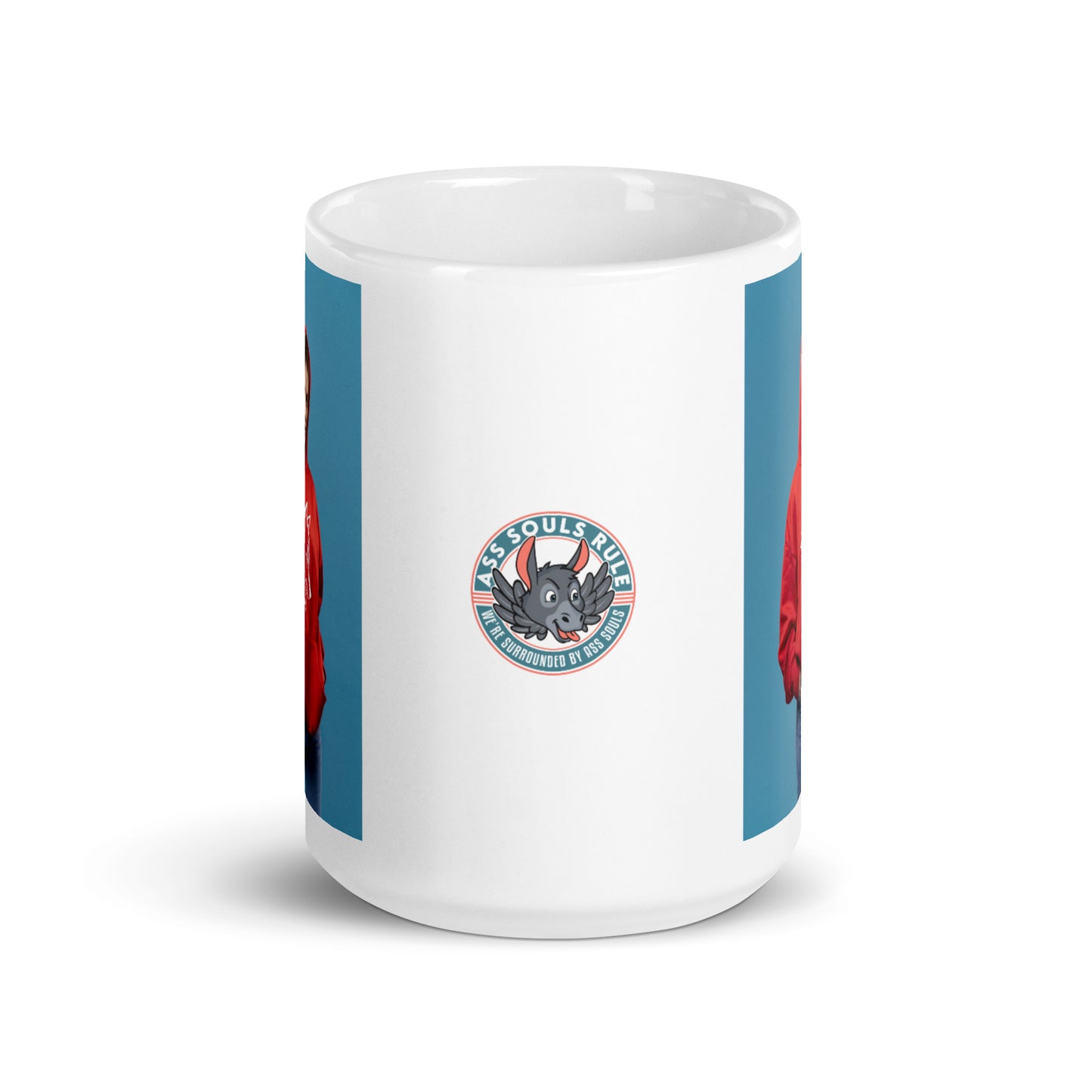 Little Red Riding Wolf white glossy mug