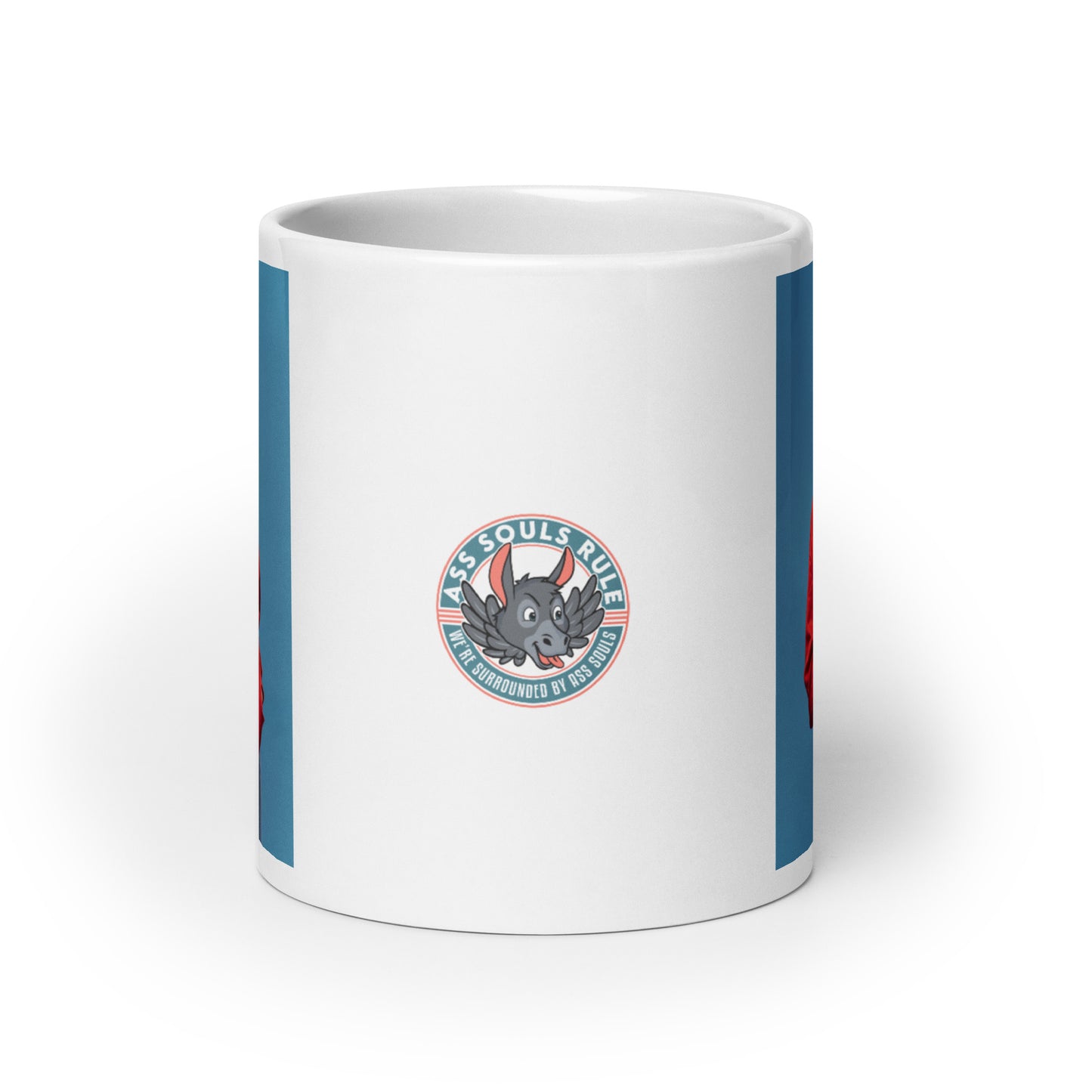 Little Red Riding Wolf white glossy mug