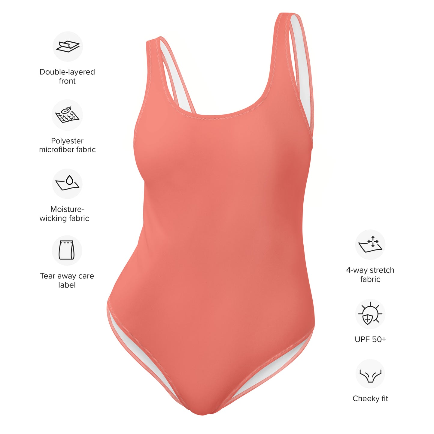 Logo of ASR one-piece swimsuit - salmon