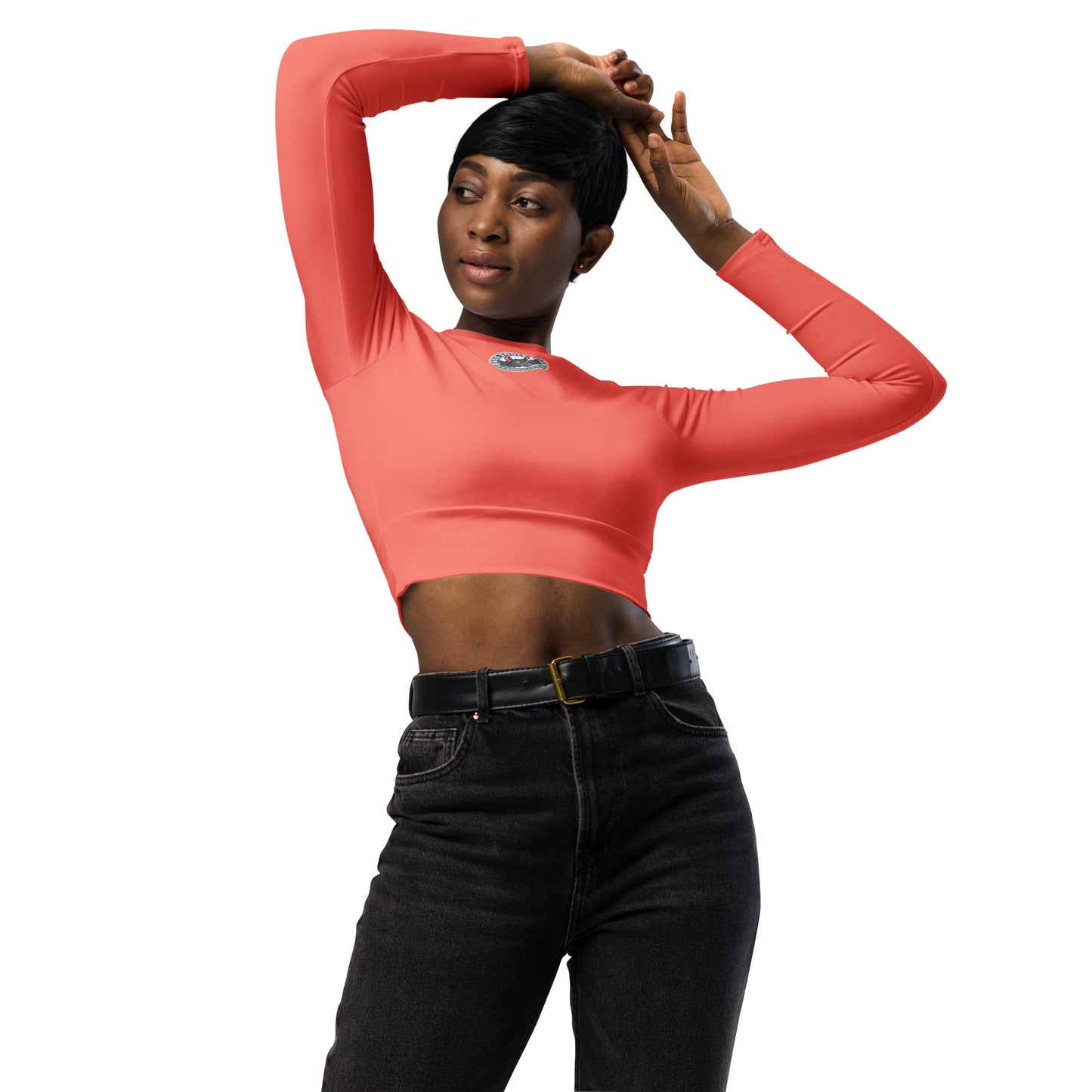 Logo of ASR recycled long-sleeve crop top - salmon