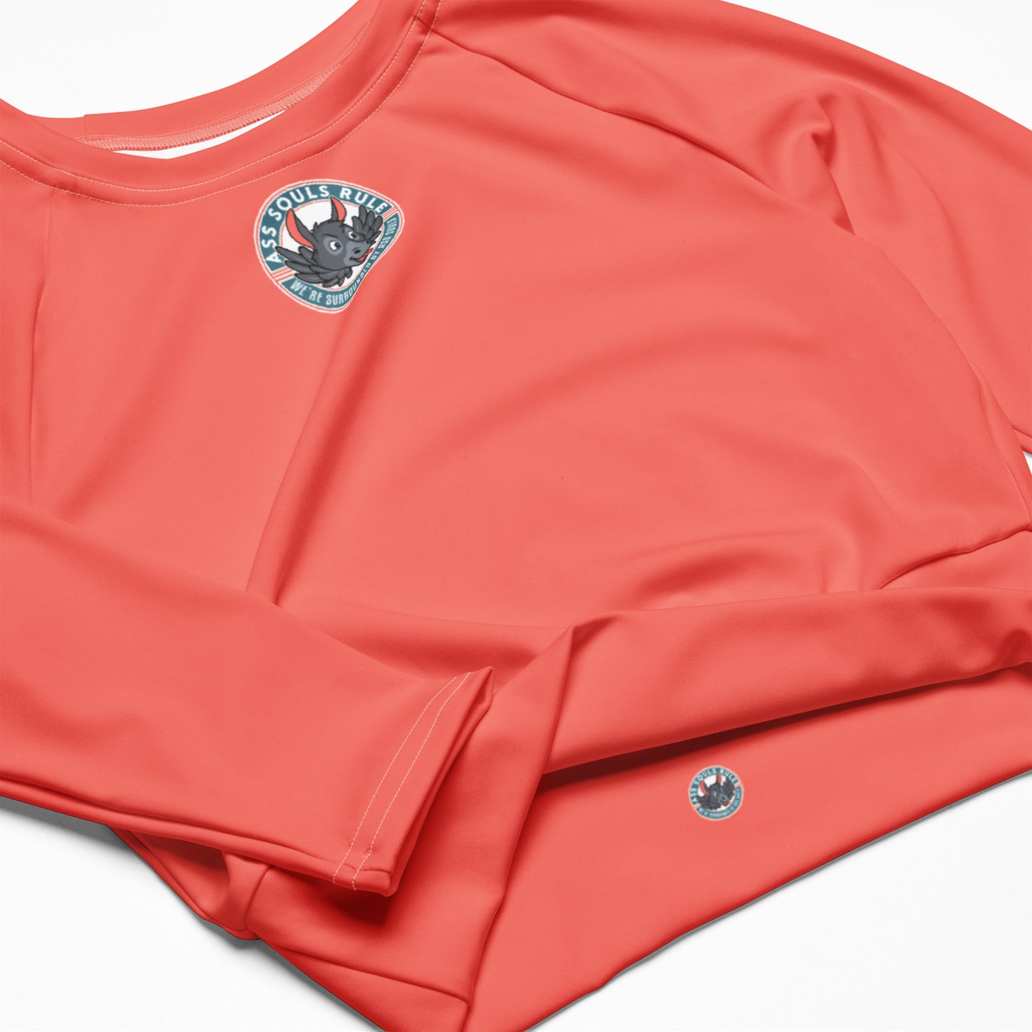 Logo of ASR recycled long-sleeve crop top - salmon