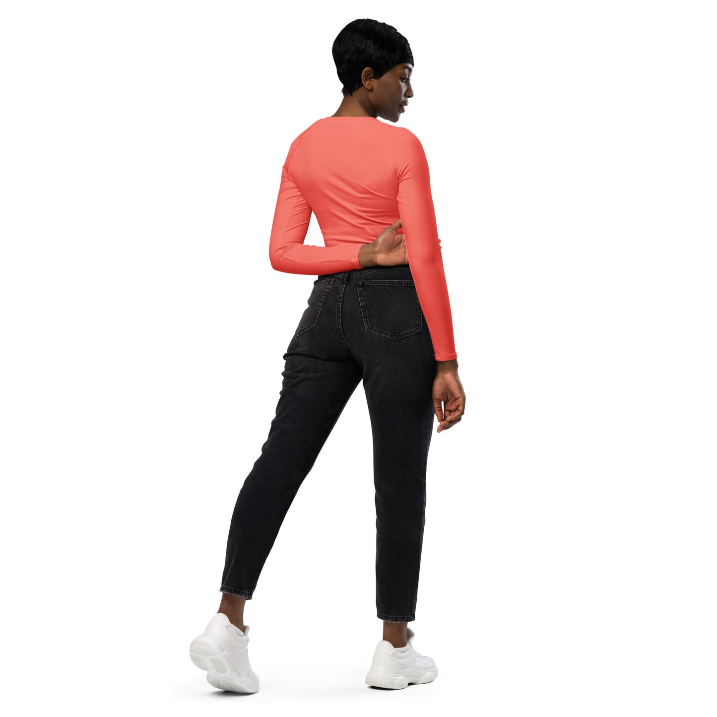 Logo of ASR recycled long-sleeve crop top - salmon