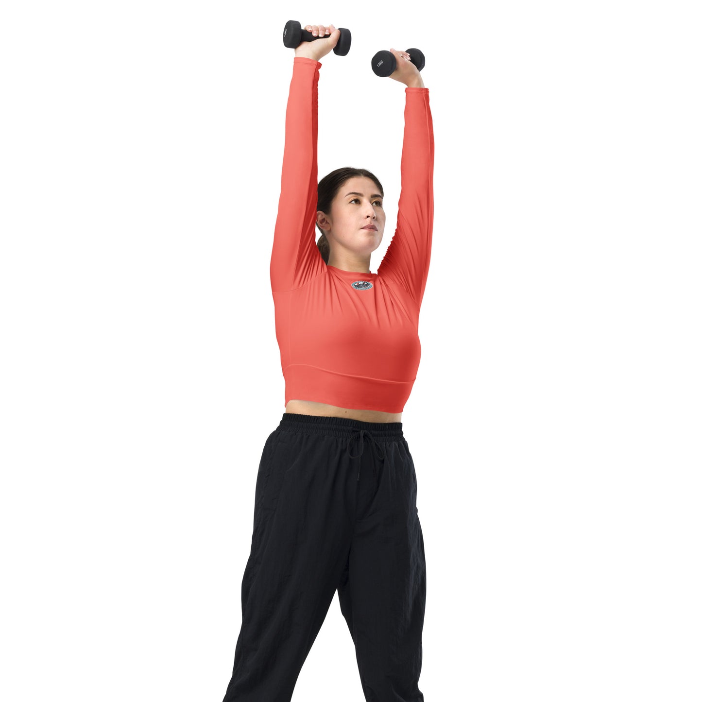 Logo of ASR recycled long-sleeve crop top - salmon