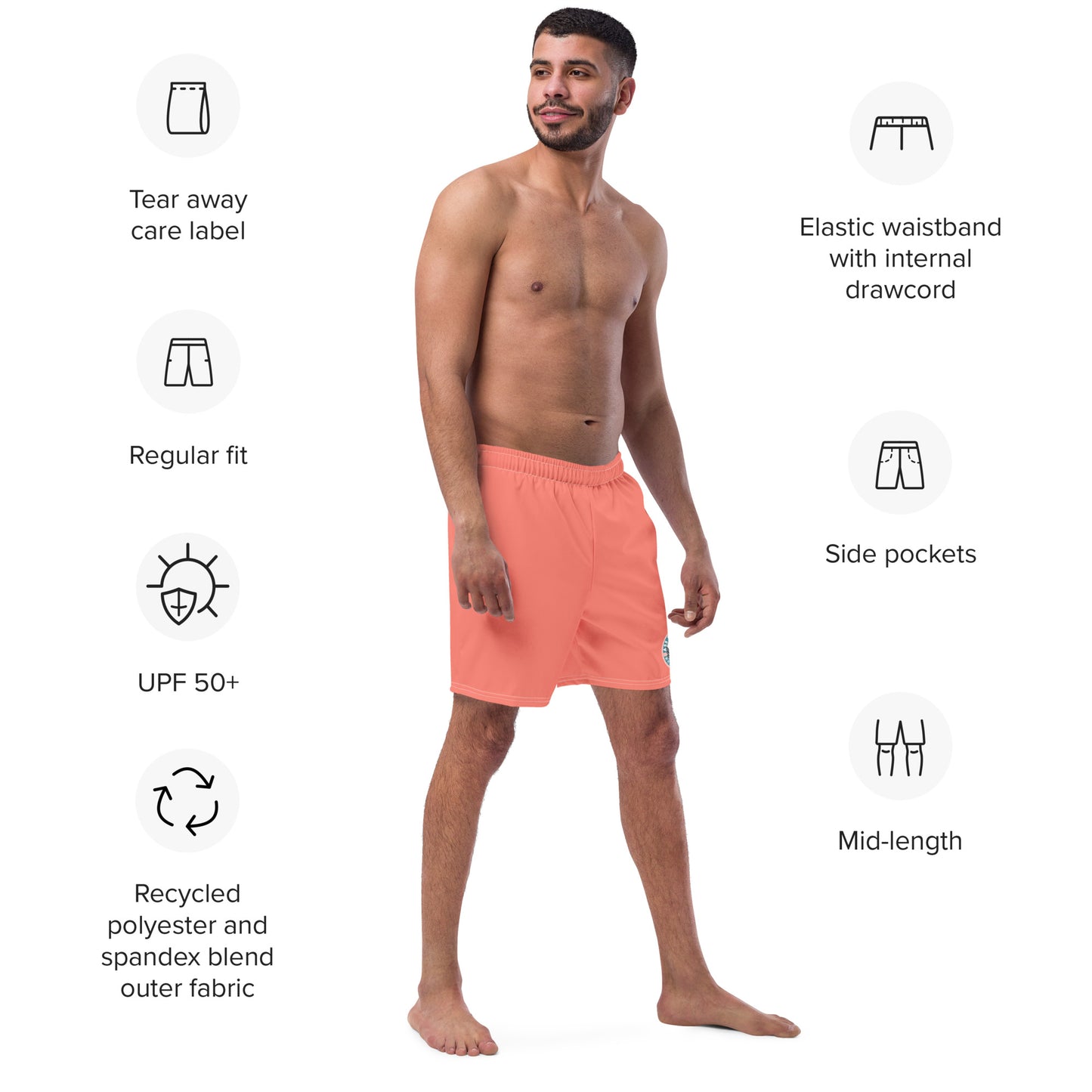 Logo of ASR men's swim trunks
