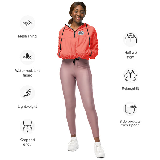Logo of ASR women’s cropped windbreaker - salmon