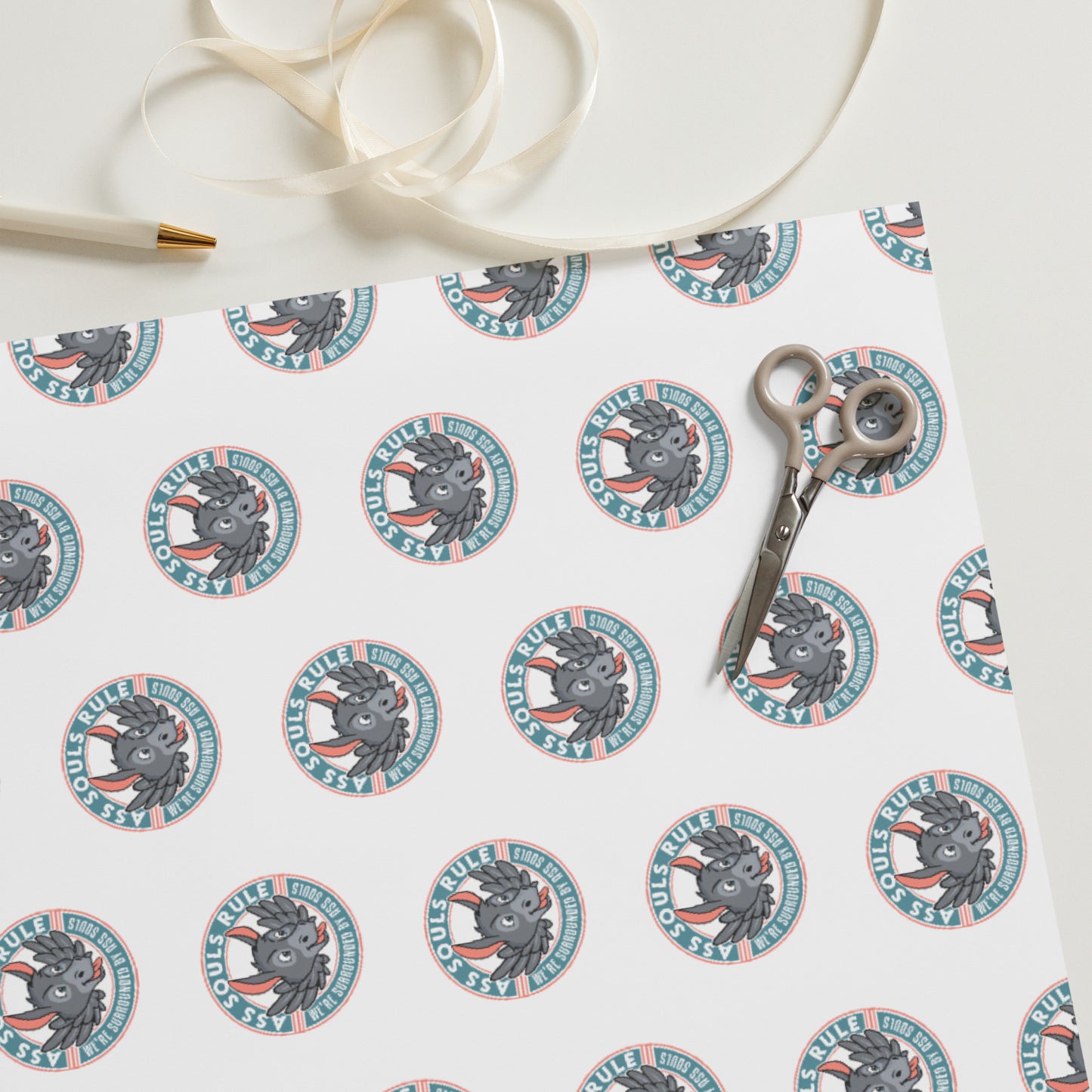 Logo of ASR wrapping paper sheets - white